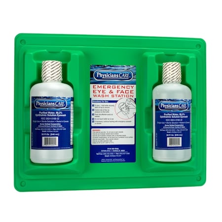 First Aid Only Eyewash Station, Double 32 oz. Screw Cap Bottle 24-300-001